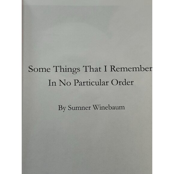 Some Things That I Remember In No Particular Order Sumner Winebaum (Sculptor) - Picture 4 of 8